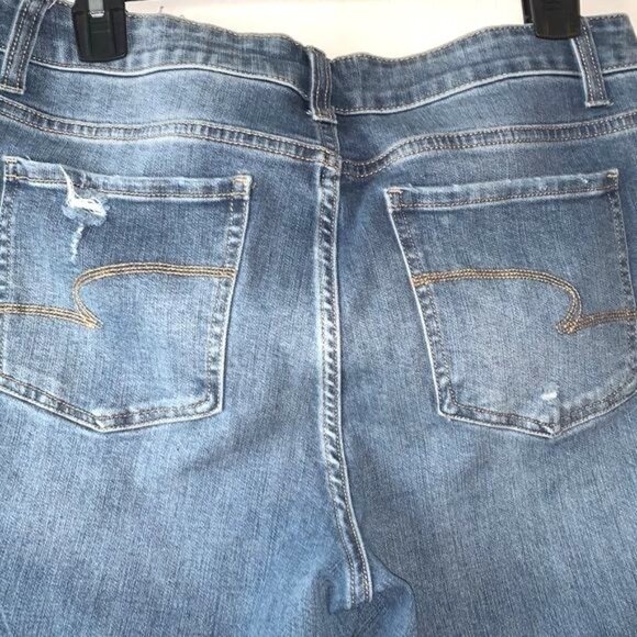 Time And Tru Womens 16 Petite High Rise Skinny Jeans Light Wash Distressed Denim - Picture 7 of 10